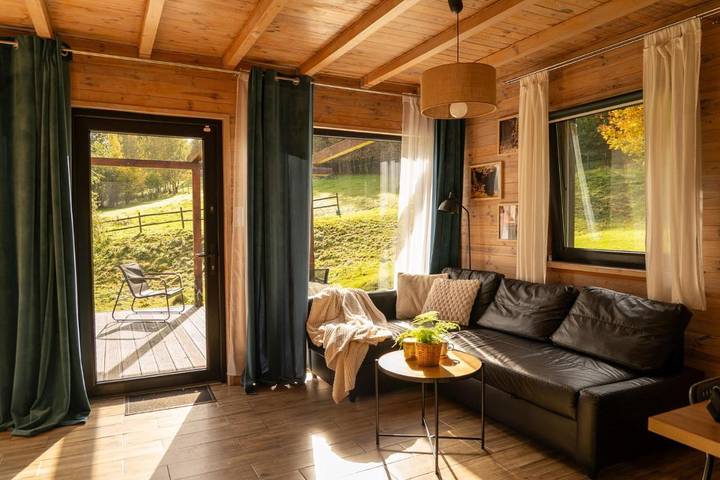 Domek letniskowy dla 6 osób, z ogród i widok, Dla rodziny na Dolny Śląsk