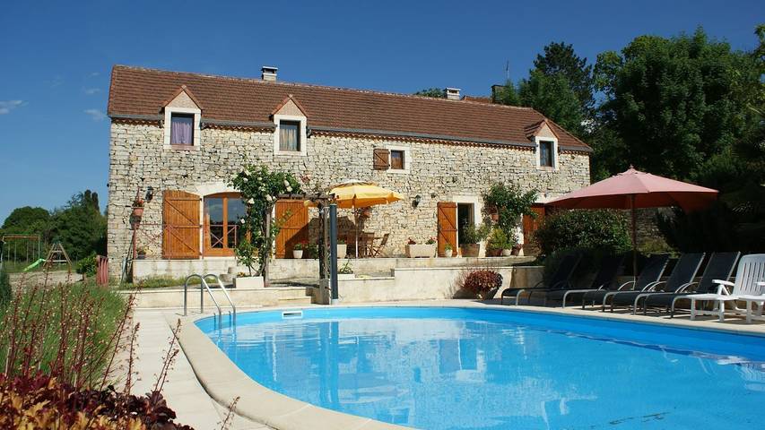 Maison de vacances pour 10 personnes, avec piscine ainsi que jardin et terrasse, animaux acceptés