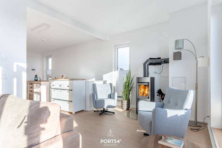 Ferienwohnung für 6 Personen, mit Balkon und Terrasse sowie Sauna und Ausblick in Olpenitz