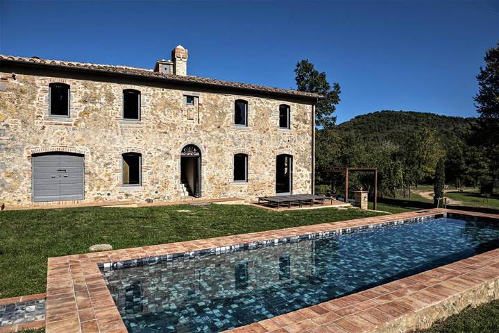 Villa pour 8 personnes, avec Terrasse et Jardin ainsi que Piscine et Vue à Monticiano