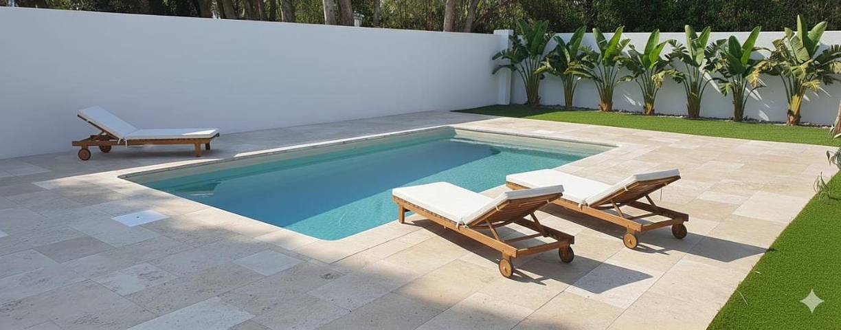 Appartement de vacances pour 10 personnes, avec terrasse ainsi que jardin et piscine