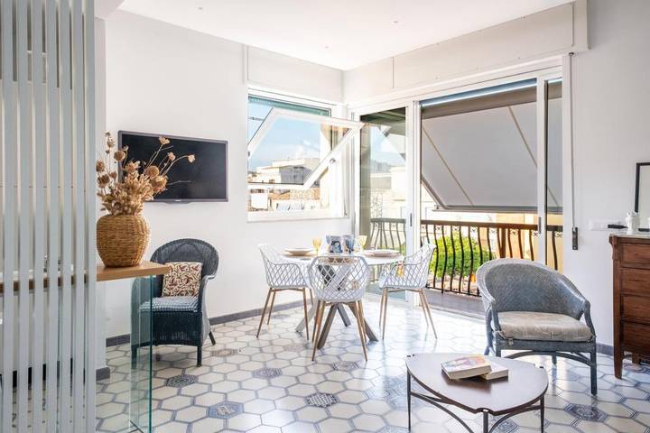 Ferienwohnung für 4 Personen, mit Balkon und Terrasse sowie Ausblick