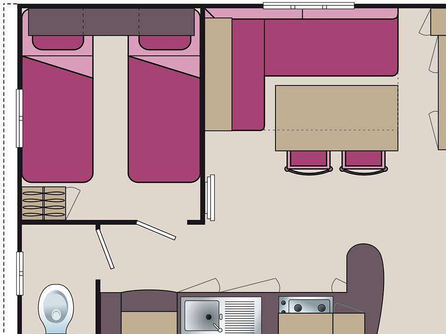 Camping du Perche Bellemois - Mobilhome 4 personas - 2 habitaciones 4 pers-barrio premium in Bellême, Parc naturel régional du Perche