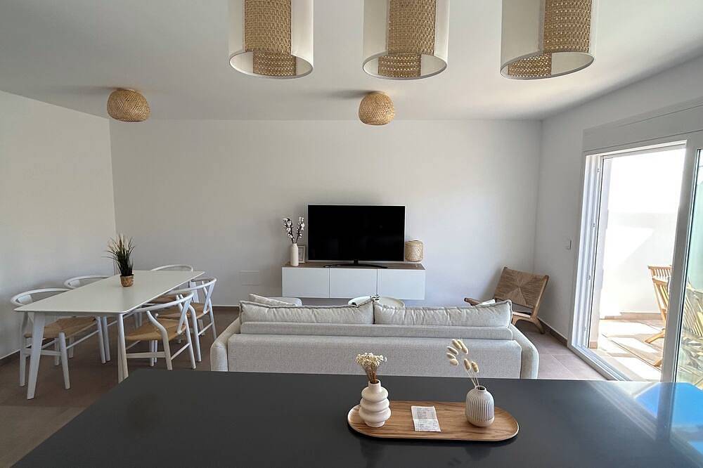 Apartamento entero, New flat with solarium, 50 meters from the sea !! in Playa El Castillico (San Javier), San Javier