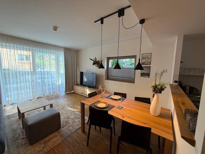 Ferienwohnung für 4 Personen, mit Terrasse und Garten sowie Sauna