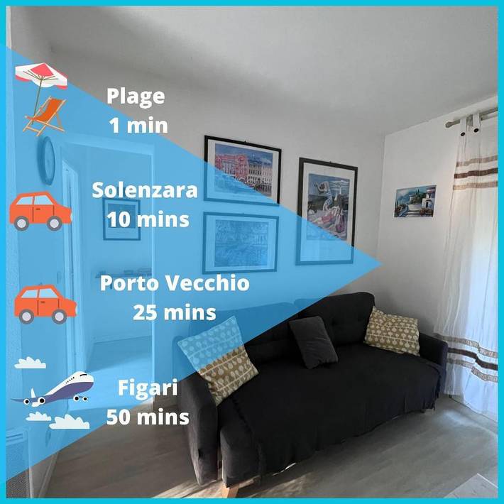 Gîte pour 6 personnes, avec jardin et vue dans Plage de Favone (Sari-Solenzara)