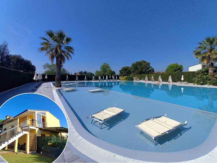 Ferienwohnung für 4 Personen, mit Balkon und Terrasse sowie Garten und Pool in Colà