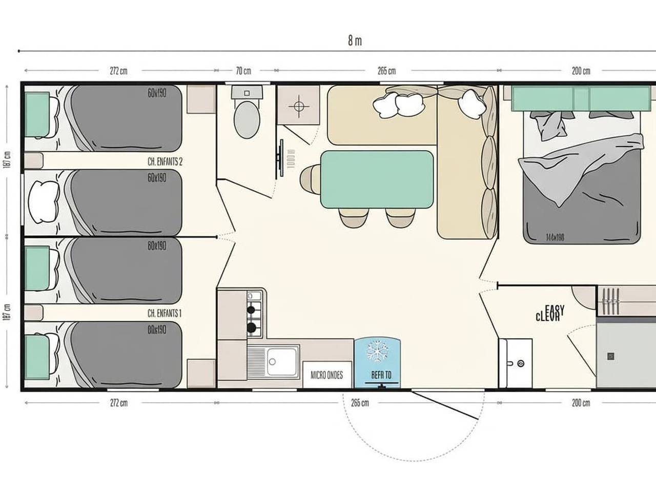 Mobil-home confortable avec terrasse à Saint-Gérons in Saint-Gérons, Région d'Aurillac