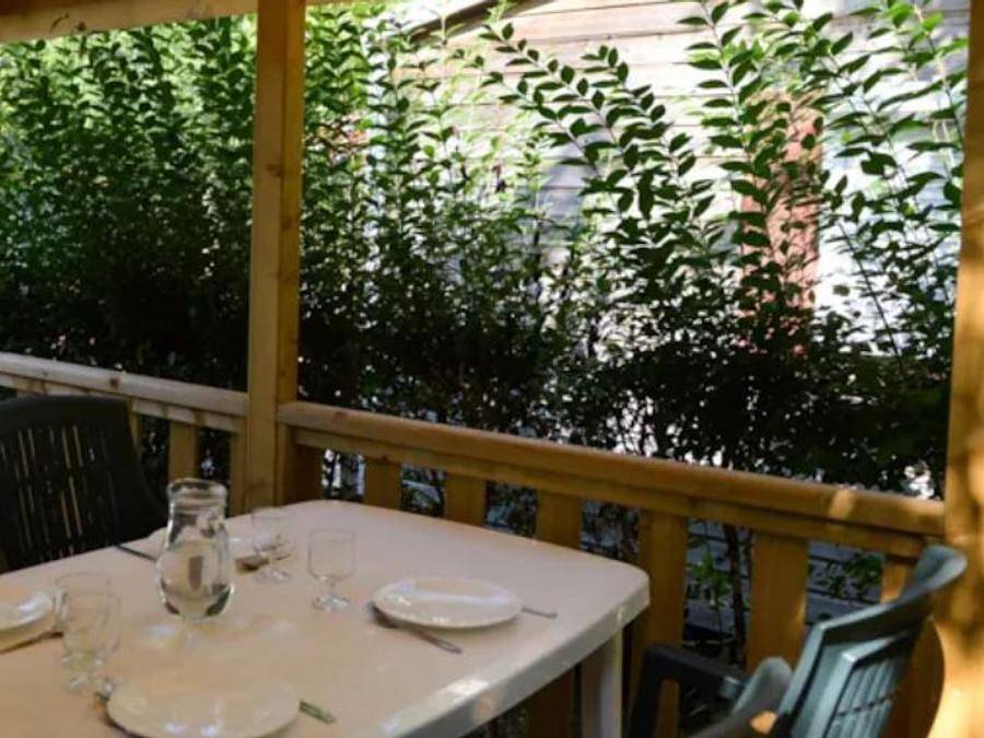 Camping La Cigaline - Mobilheim 4 personen - Pomerol in Montpon-Ménestérol, Périgord Blanc