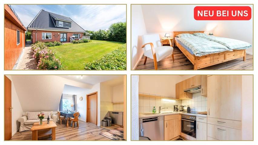 Ferienwohnung für 3 Personen, mit Balkon und Garten sowie Ausblick in Midlum