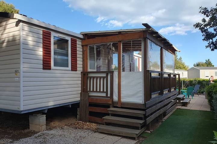 Mobil Home Climatisé Camping « Le Lac des Rêves » in Lattes, Mittelmeerküste (Frankreich)