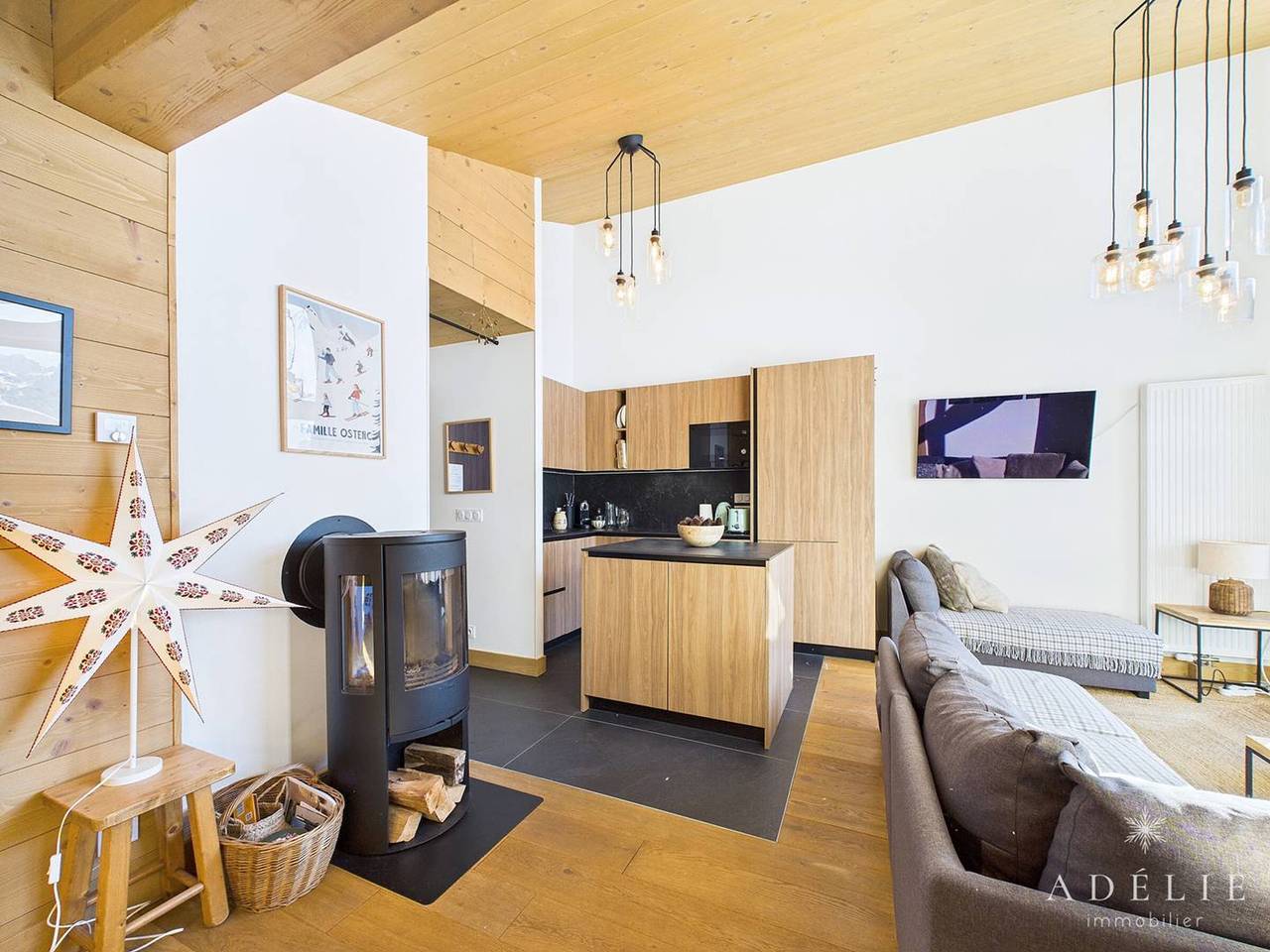 Appartement entier, Superbe Apt 5P au Centre, 200m des Pistes, 3 Sdb, Mezzanine, Balcon Sud, Parking, Wifi in La Rosière, Montvalezan