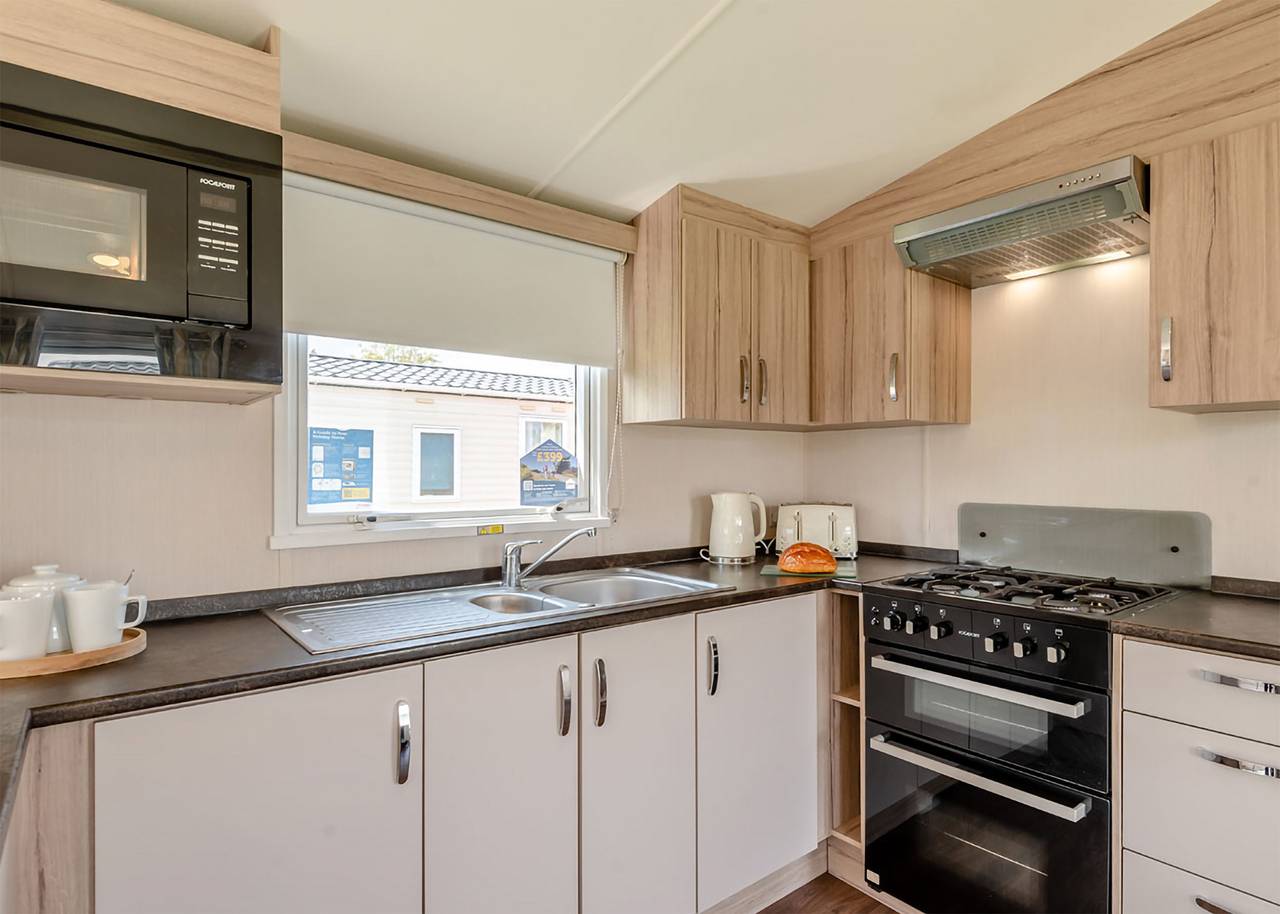 Silver Caravan with parking in Skegness, Lincolnshire