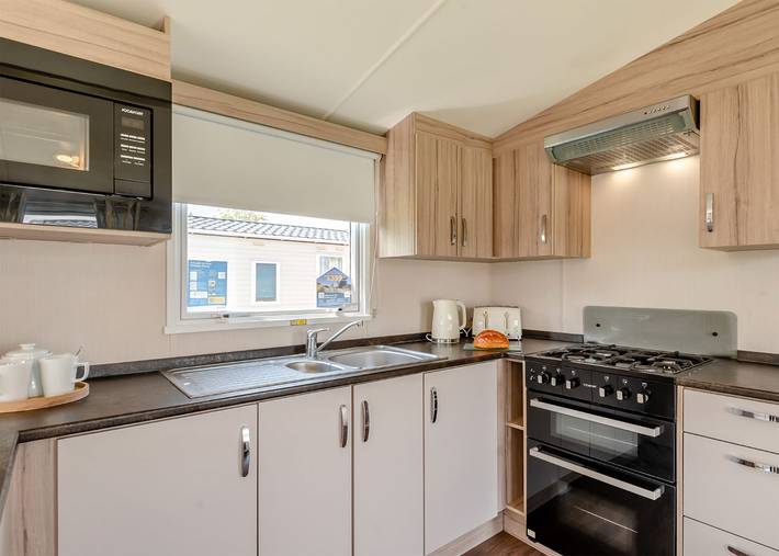 Silver Caravan with parking in Skegness, Lincolnshire