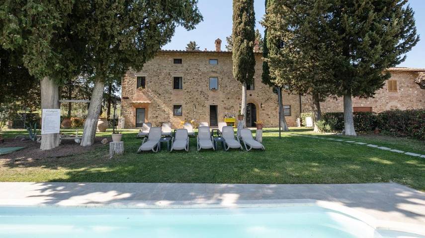 Chambre d’hôte pour 2 personnes, avec Jardin ainsi que Piscine et Vue à San Gimignano