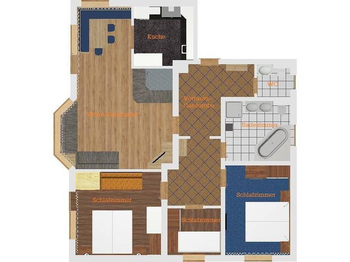 Ferienwohnung für 6 Personen, mit Balkon - 1