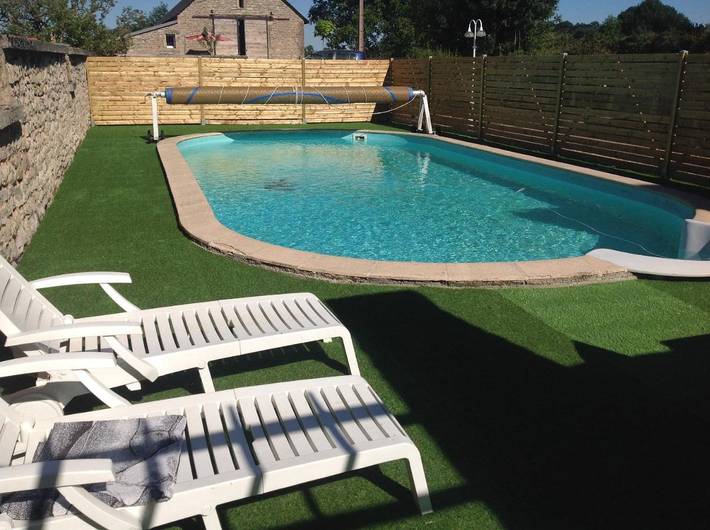Appartement de vacances pour 4 personnes, avec jardin ainsi que piscine et vue