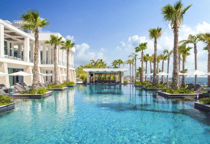 Hotel dla 2 osób, z basen i ogród oraz sauna i widok w Pafos