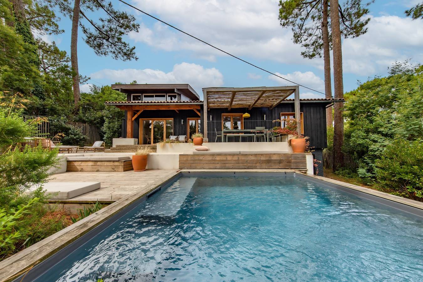 Villa Cap-Ferret – Oase am Beckenrand mit Pool und Pinienblick in Lège-Cap-Ferret, Arcachon und Umgebung