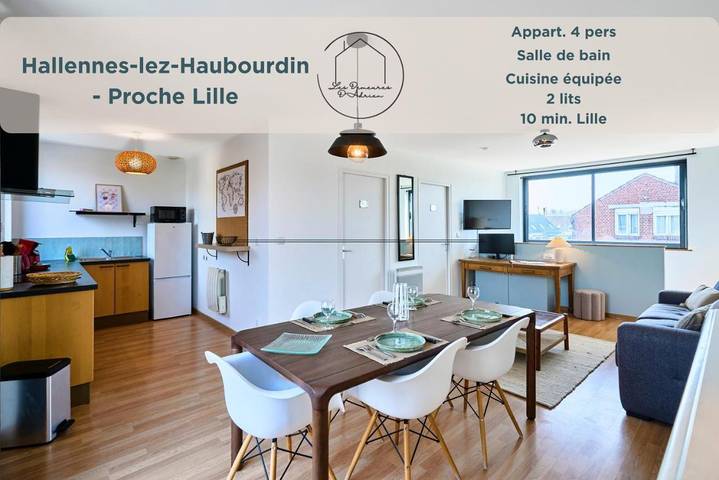 Gîte pour 4 personnes, avec Balcon et Terrasse dans Hallennes-lez-Haubourdin