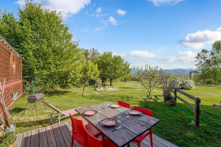 Maison de campagne pour 4 personnes, avec jardin ainsi que piscine et vue, adapté aux familles à Villeneuve-de-Rivière - 2