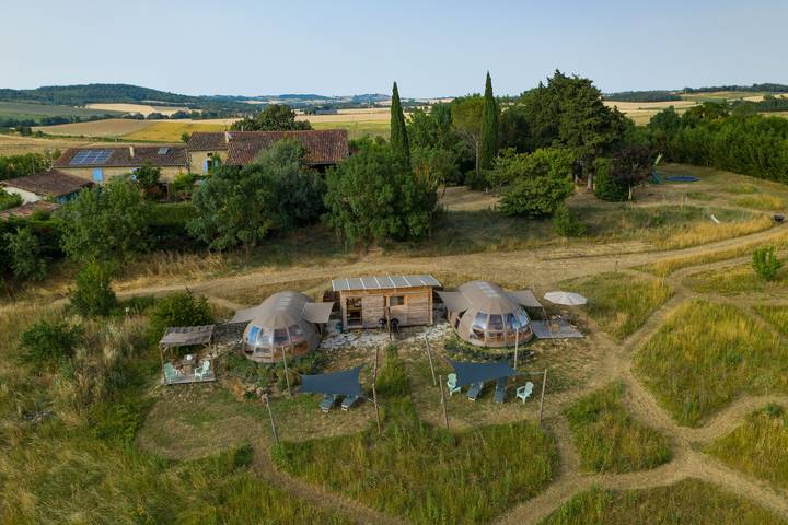 Glampings pour 4 personnes, avec piscine près du Canal du Midi