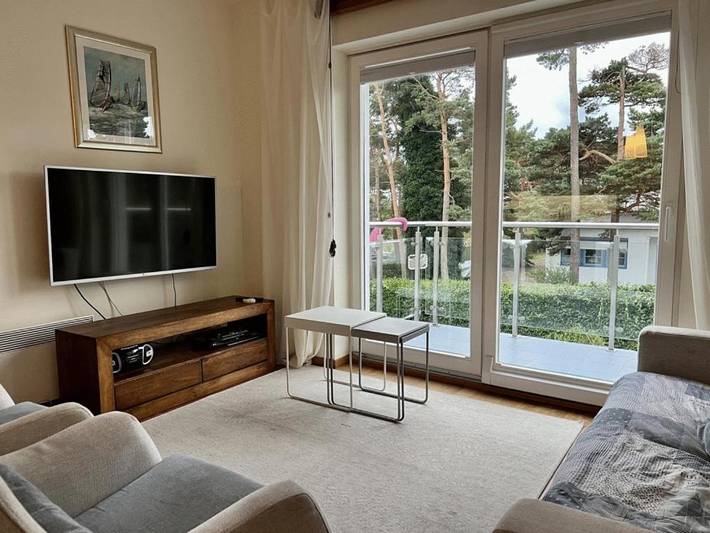 Apartament wakacyjny dla 4 osób, z Balkon i Taras oraz Ogród i Sauna w Jurata (Jastarnia)