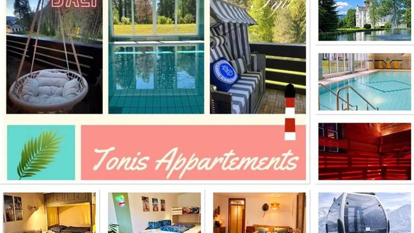 Ferienwohnung für 3 Personen, mit Balkon und Sauna sowie Pool und Garten
