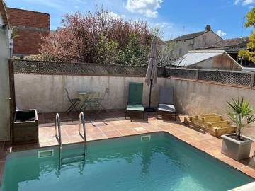 Gîte pour 3 personnes, avec balcon et piscine à Sigoulès