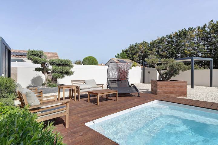 Casa de vacaciones «Villa Bleu Azur» con piscina privada, Wi-Fi y aire acondicionado in Angles, Vandea