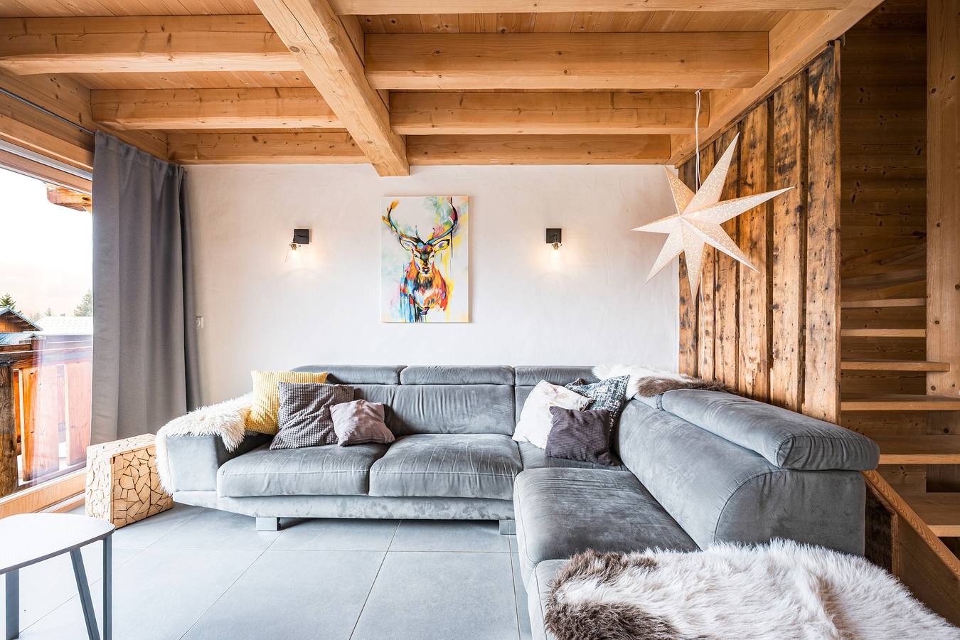 Geheel appartement, Appartement 'Chalet B - o Saisies' met uitzicht op de bergen, balkon en wifi in Les Saisies, Albertville en omgeving