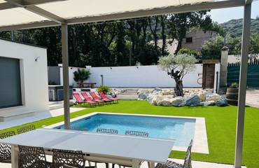 Gîte pour 6 personnes, avec jardin et balcon ainsi que jacuzzi et piscine à Saze