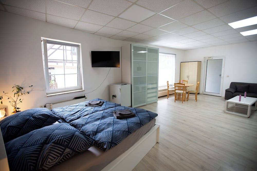 Ganze Wohnung, Deluxe Double Studio with kitchen line, bathroom, Shower, Toilet & king bed in Rudolstadt, Saaleland