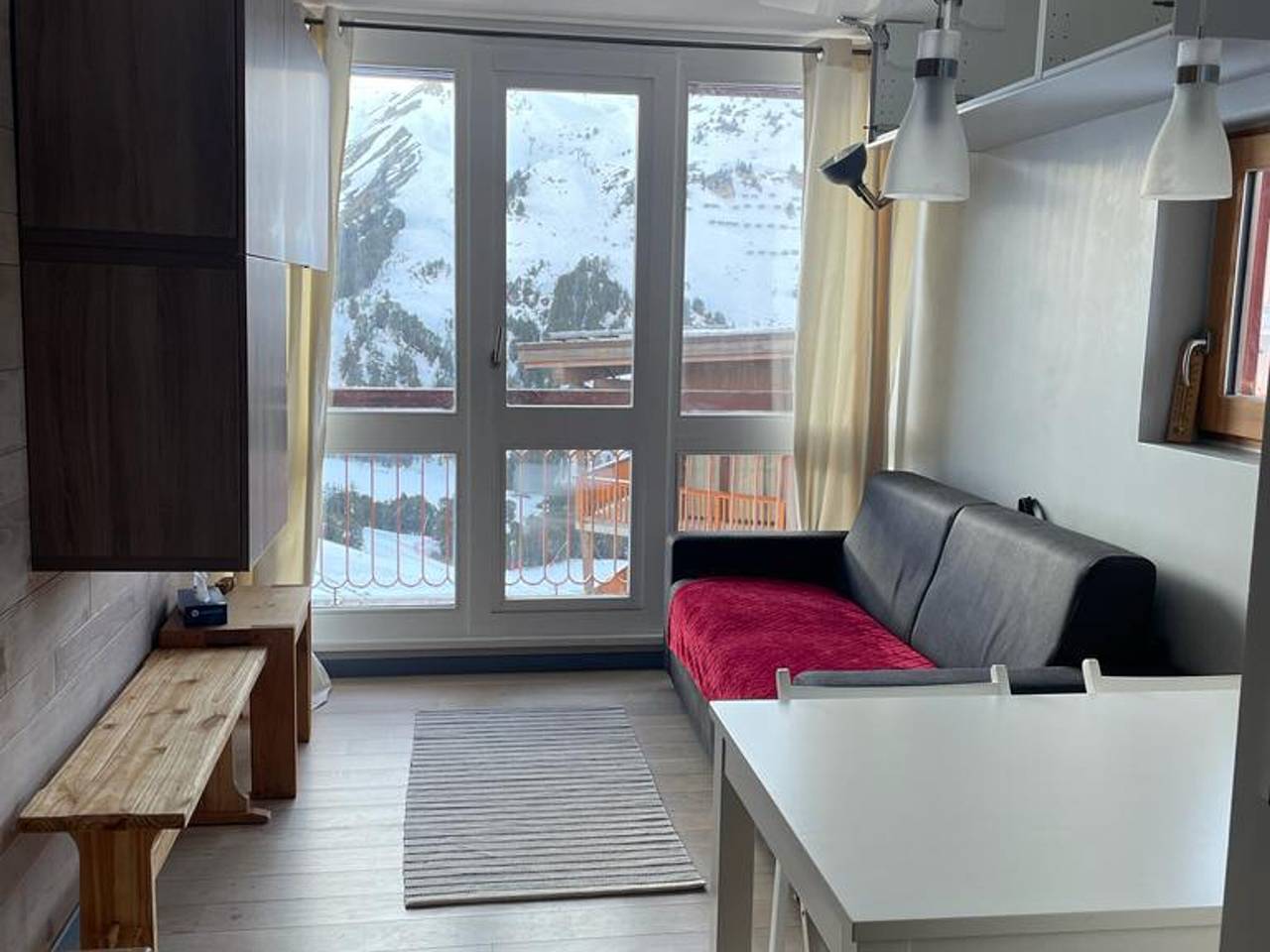 Ganze Wohnung, Renovierte Wohnung im Zentrum von Les Arcs 2000 mit Balkon in Les Arcs, Bourg-Saint-Maurice