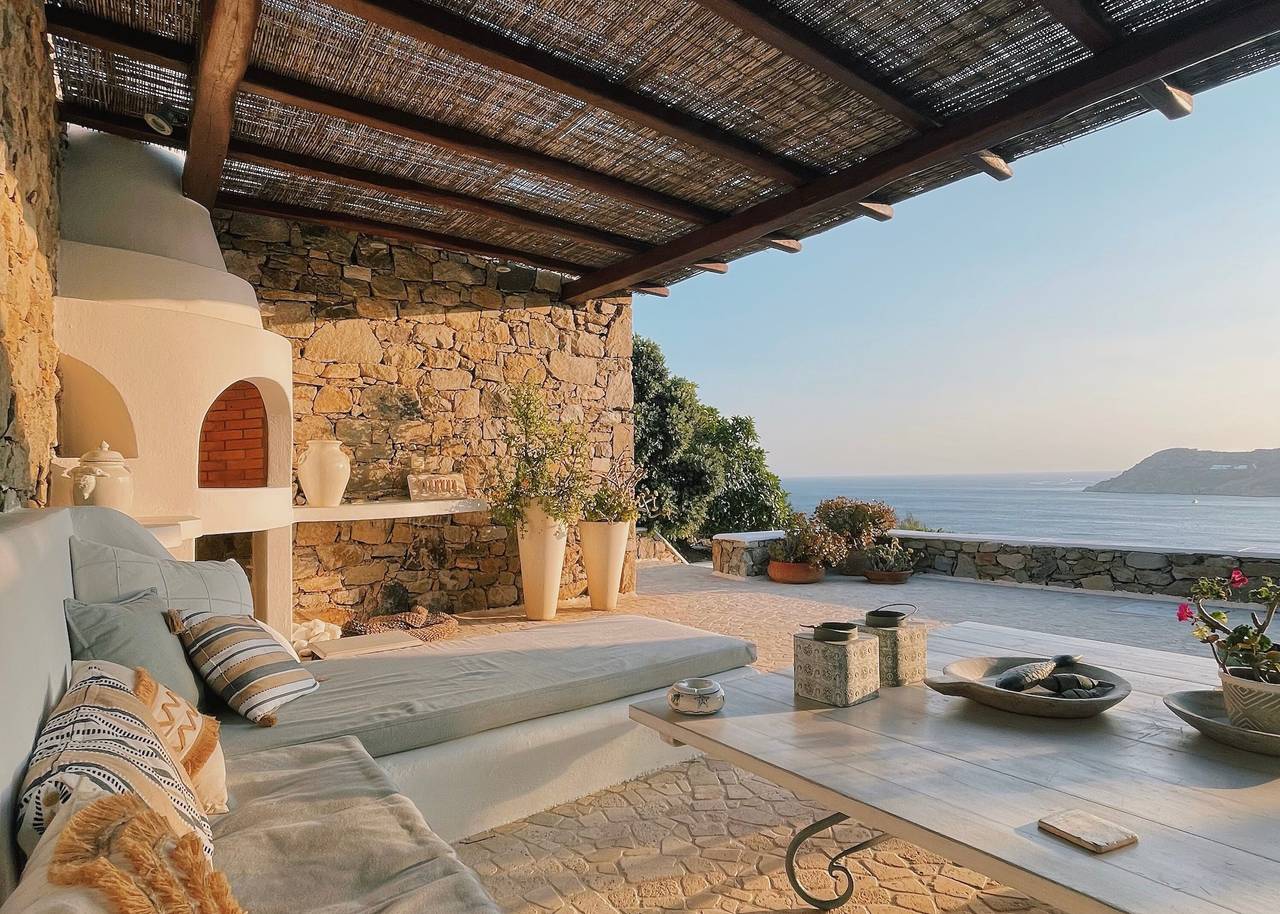 Villa "Calma Beach House" con terrazza privata e Wi-Fi in Mykonos