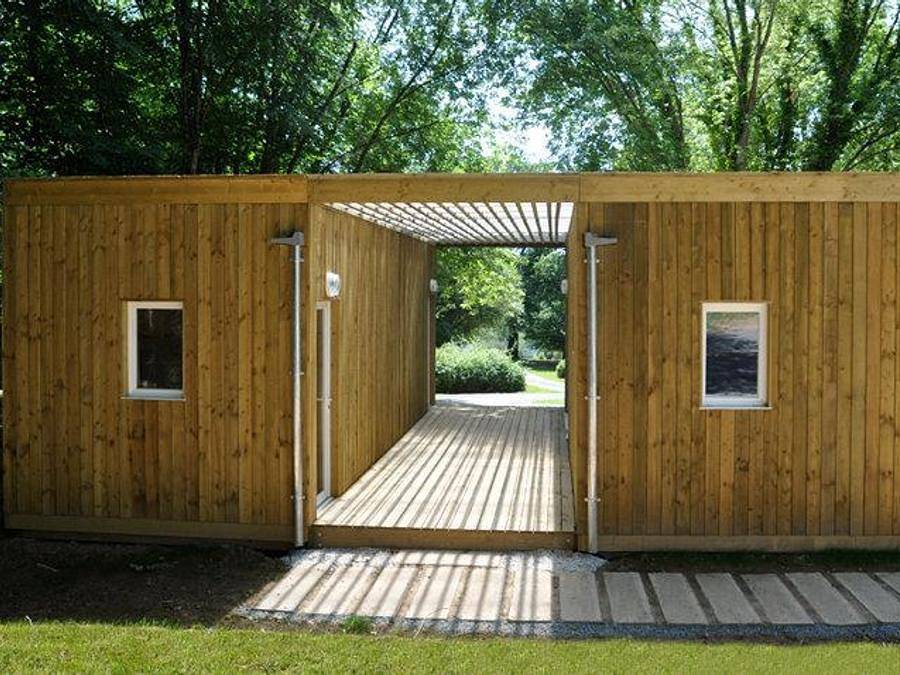 Flower Camping et Base de Loisirs de Rouffiac - Chalet 8 personen - Chalet Premium Escalade 47 m² - 3 Zimmer 6/8 pers. in Angoisse, Périgord Vert