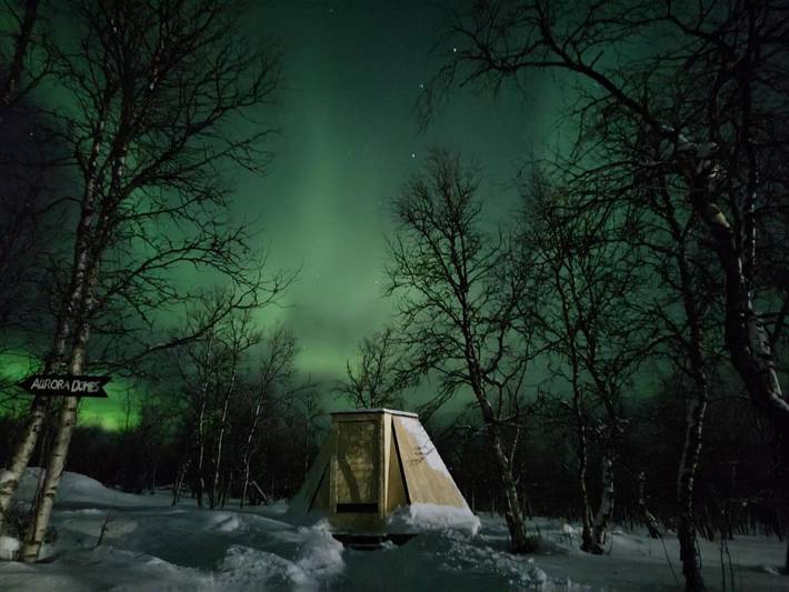 Camping für 2 Personen, mit Garten und Ausblick sowie Sauna in Lappland (Schweden)
