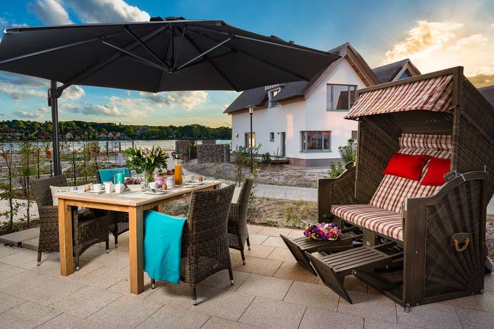 Ferienwohnung für 2 Personen, mit Seeblick und Terrasse sowie Ausblick in Heiligenhafen