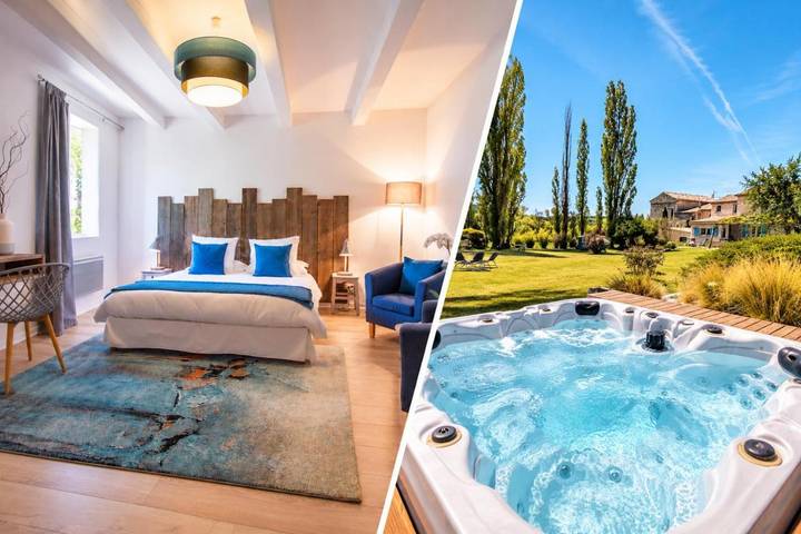 Bed and Breakfast für 4 Personen, mit Whirlpool und Terrasse sowie Garten und Pool in Sault