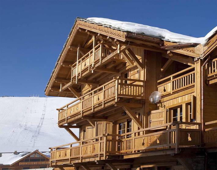 Chalet pour 14 personnes, avec balcon et sauna à Huez
