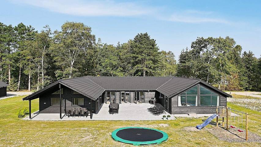 Ferieudlejning for 20 personer, med jacuzzi og sauna såvel som terrasse og pool i Asserbo