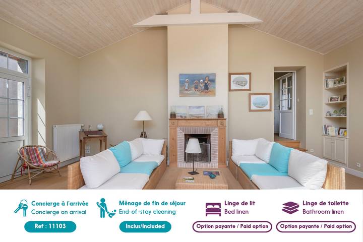 Location de vacances pour 11 personnes, avec terrasse et jardin dans Plage Du Port Meleu Prefailles - 2