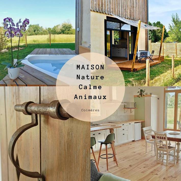 Location de vacances pour 4 personnes, avec vue et jardin à Coimères