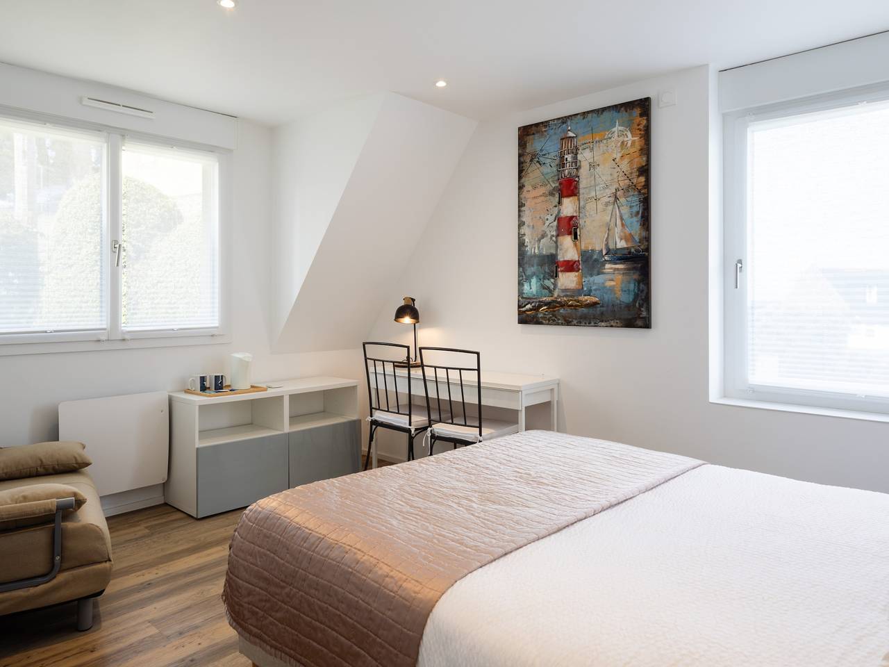 Chambres D'hotes Au Point De Vue « Chambre Île aux Moines » avec vue sur mer et Wi-Fi in Perros-Guirec, Côte de Granit Rose