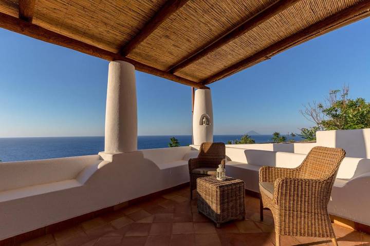 Ferienhaus für 2 Personen, mit Balkon und Terrasse sowie Garten und Ausblick