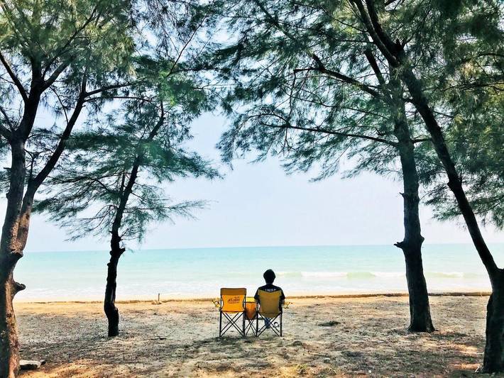 Lägenhet för 3 Personer, med trädgård samt barnpool och utsikt och pool i Thailand