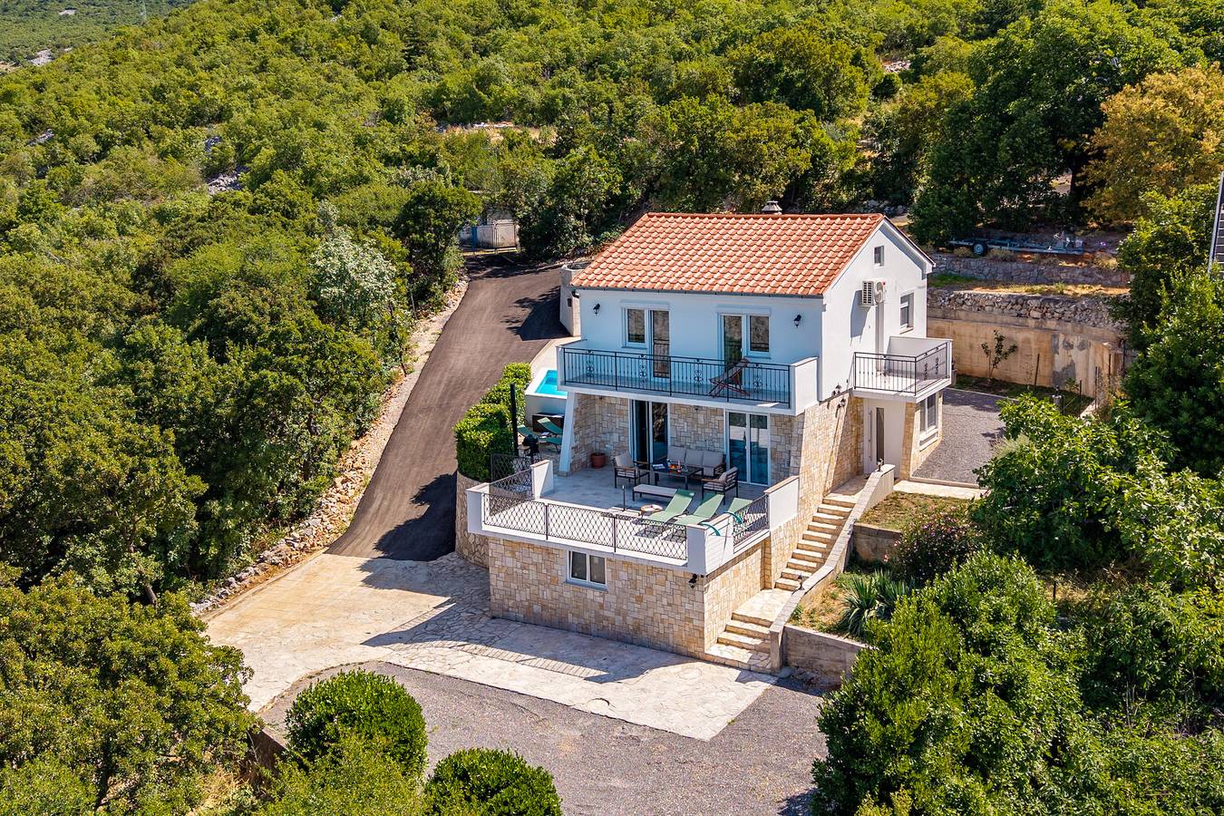 Hidden Pool House With Sea View in Klenovica, Primorje-Gorski Kotar