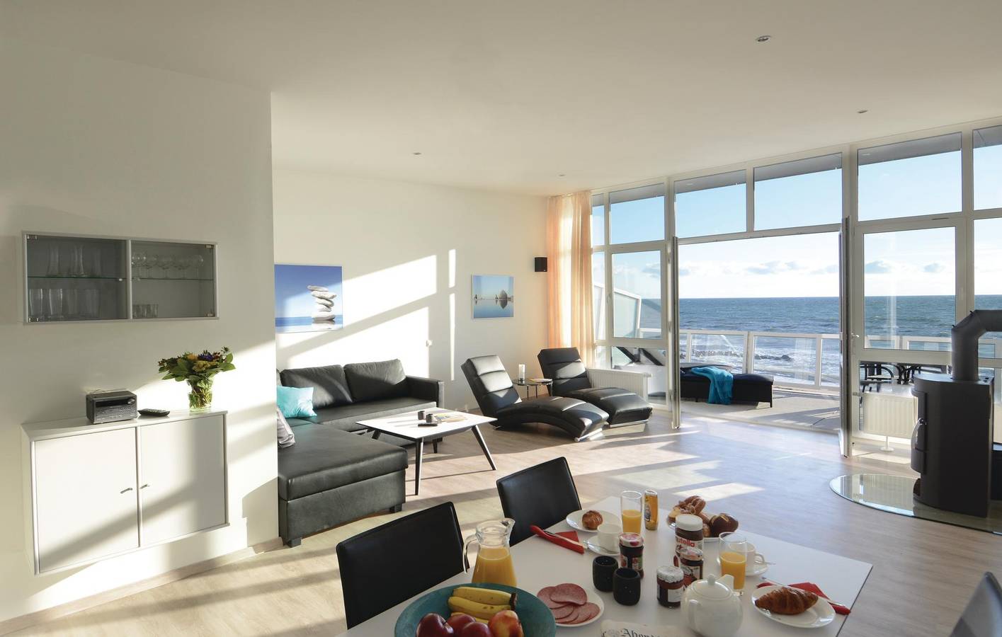 Ganze Ferienwohnung, Apartment am Strand mit Babybett und Terrasse in Schönhagen, Brodersby