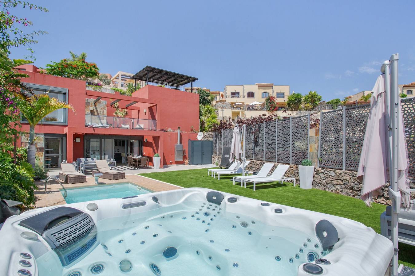 Villa per vacanze 'Alexandria's Retreat' con vista mare, Wi-Fi e aria condizionata in Salobre, San Bartolomé de Tirajana