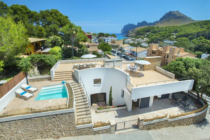 Ferienhaus für 6 Personen, mit Balkon und Terrasse sowie Ausblick in Cala Sant Vicenc